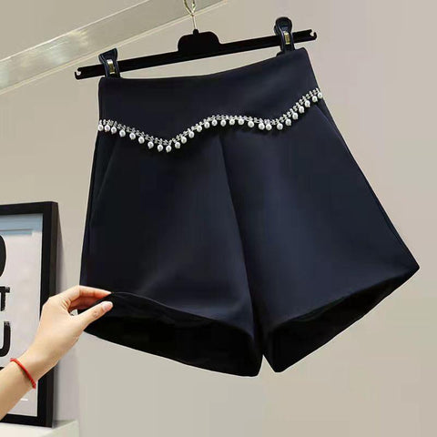 Women High Waist Wide Leg Outwear Shorts-WF00431-Veeddydropshipping