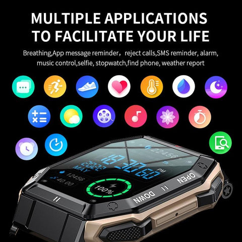 Fashion Smart Watch For Men 1.85 Inch Full Touch Screen Bluetooth Calls -CE00614-Veeddydropshipping