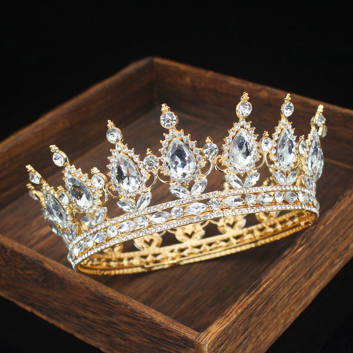 King Tiaras and Crowns Bridal Diadem For Bride Women  -JW00532-Veeddydropshipping