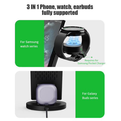 Wireless Charger 3 in 1  Type-C Charging Dock Stand-Veeddydropshipping