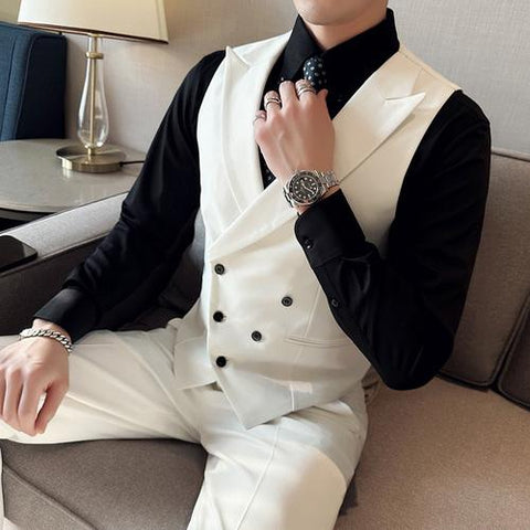 Breasted Leisure Blazer Vest/Male Slim Fit High-MF01308-Veeddydropshipping