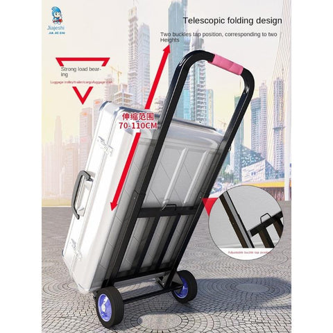 Folding and retractable trolley home shopping-HA01685-Veeddydropshipping
