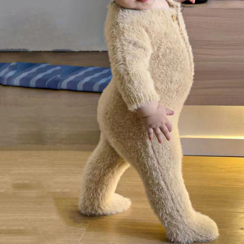 Baby Velvet Jumpsuit Autumn Winter Girl Baby Romper Bodysuit-TB00704-Veeddydropshipping