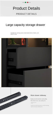 Dust-Proof Bookcase with Glass Door Cabinet-HA01572-Veeddydropshipping