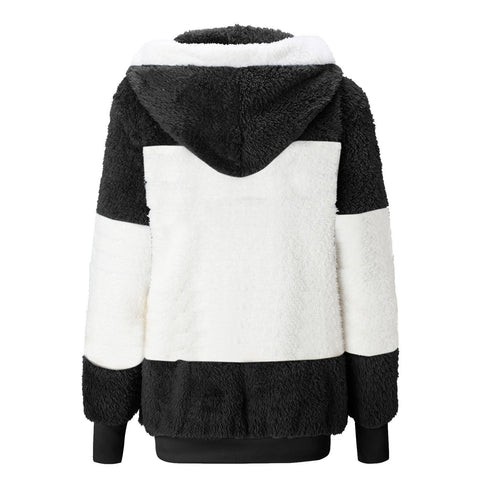 Plus Size Women Warm Plush Jackets Loose Fleece Coats-Veeddydropshipping