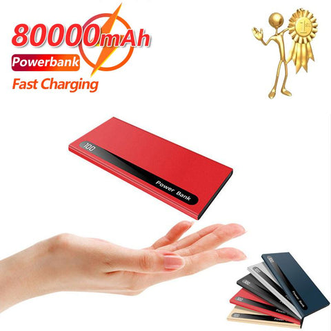 80000mAh Power Pack Large Capacity Ultra-thin Digital Display Dual USB Fast Charging TYPE-C-PA00480-Veeddydropshipping