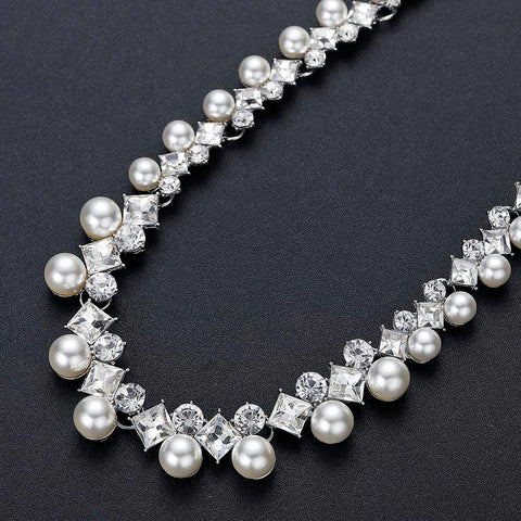 Earring  Necklace Luxury Jewelry Sets Charm Wedding  -JW00355-Veeddydropshipping