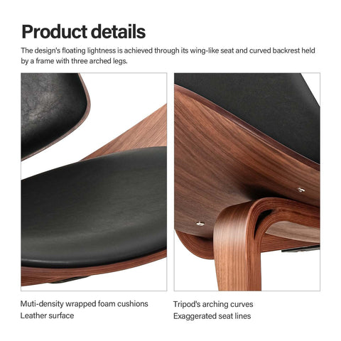 Replica Shell Chair Modern Tripod Lounge Chair-HA01688-Veeddydropshipping