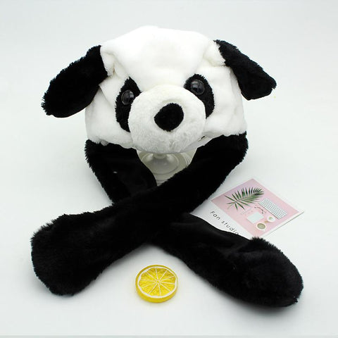 Plush Can Moving Bunny Ears Hat with Earflaps Movable-MF00973-Veeddydropshipping