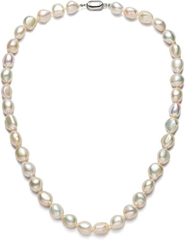 Baroque Pearl Necklace for Women with Sterling Silver Clasp-JW00051-Veeddydropshipping