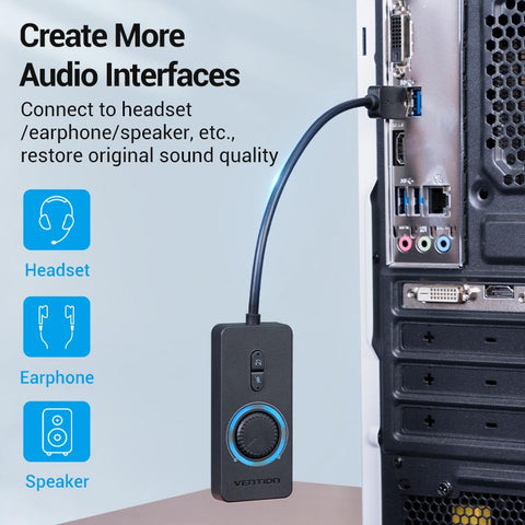 USB Sound Card Audio Interface External Jack Mic Speaker-CO00101-Veeddydropshipping