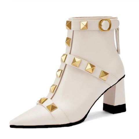 short boots autumn winter fashion pointed toe women-BS00920-Veeddydropshipping