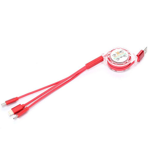 cute Mickey and Minnie three-in-one data cable charger fast charge -CE01201-Veeddydropshipping