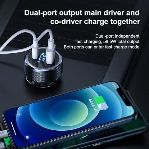 68W USB+PD Car Charger Fast Charging Phone Adapter-PA01134-Veeddydropshipping
