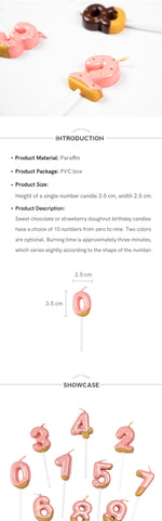 Donuts Numbers Birthday Candles Wishing Parties-HA00361-Veeddydropshipping