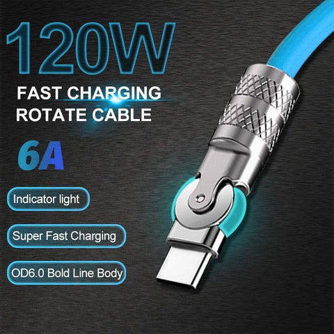 120W 6A Super Fast Charge USB Cable Type-C To iOS Lighting Liquid Silicone Charger Data Line-PA00441-Veeddydropshipping