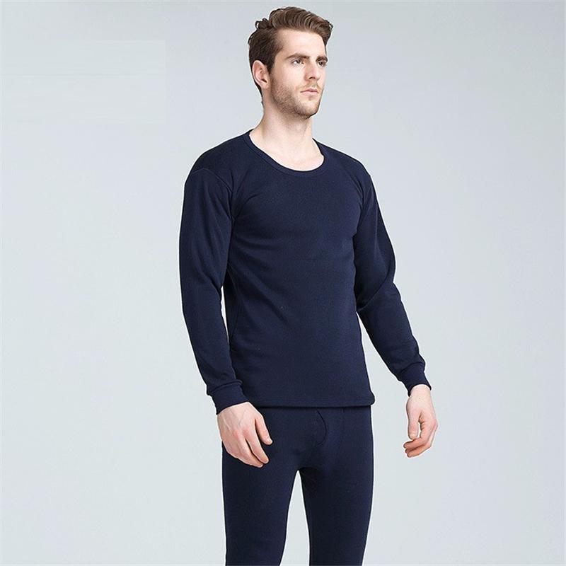 Men Thermal Underwear Sets thin fleece solid color keep-MF01551-Veeddydropshipping