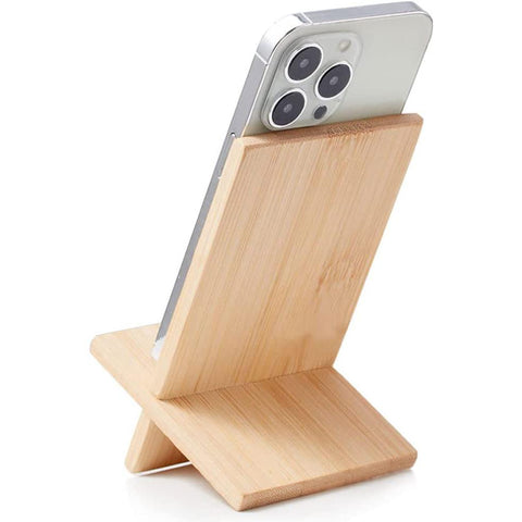Bamboo Cell Phone Stand for Desk with Charging Hole, Removable Wooden Phone Holder-PA00532-Veeddydropshipping