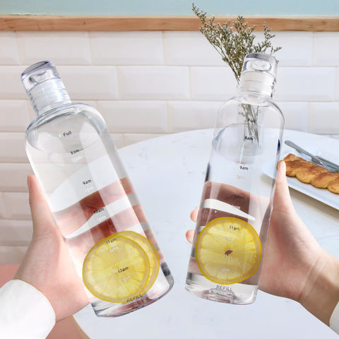 Plastic Water Bottle with Time Marker Creative-HA01275-Veeddydropshipping