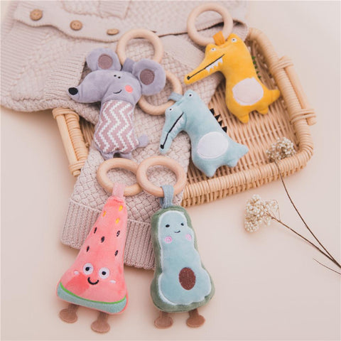 1pc Baby Rattles Wooden Pendant Mobile Baby Toys Fitness Accessories Cartoon Infant Toy-TB00526-Veeddydropshipping