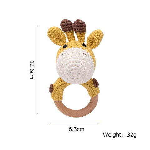 4PC/1PC Baby Toys Wooden Teether Crochet Animals BPA Free Rattle Toy-TB00503-Veeddydropshipping