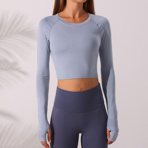 Breathable Sport Shirts For Women Fitness Jersey Gym Long Sleeve Yoga Tops -OS00823-Veeddydropshipping