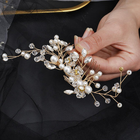 Wedding Hair Combs Hair Accessories-WF01280-Veeddydropshipping