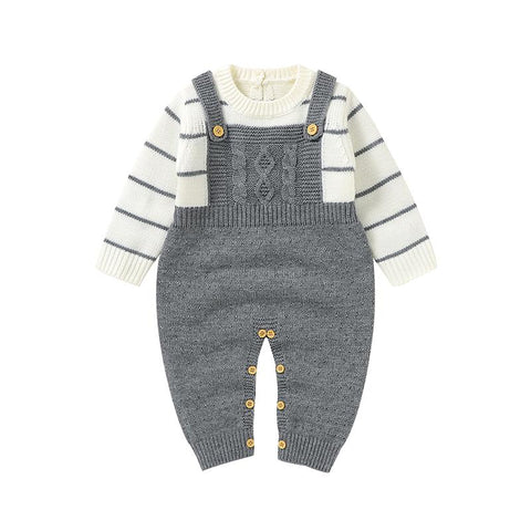 Baby Romper Knitted Solid Newborn Girls Jumpsuit Outfits Long Sleeve-TB00293-Veeddydropshipping