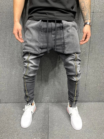 Jean Paul Gaultier Hommeand Leather Long Zipper-MF00562-Veeddydropshipping