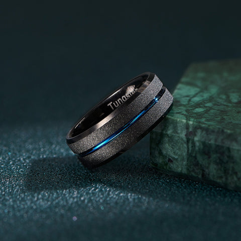 Carbide Wedding Rings for Men Bule Engagement Charm Jewelry -JW00407-Veeddydropshipping
