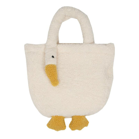 cute lamb plush duck shoulder bag big goose feather Tote bag-TB00076-Veeddydropshipping