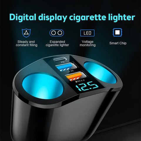 Type C Usb Socket Car Charger QC3.0 Car Lighter-PA01144-Veeddydropshipping