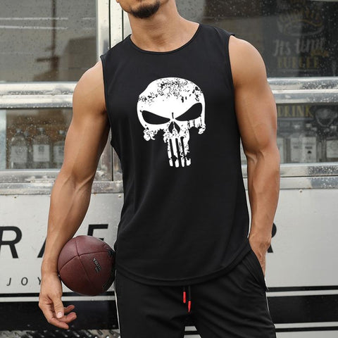 Kebugaran Pria Tank Top Skull Gym Fitness Pria-MF00115-Veeddydropshipping