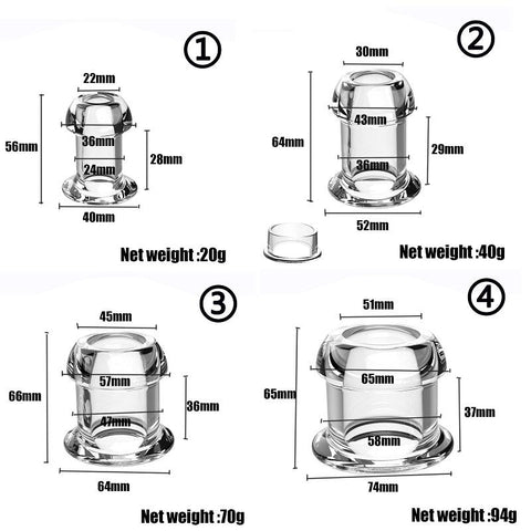 Hollow Speculum Peeking Anal Beads Butt Plug with Stopper Expander Tunnel -BH01226-Veeddydropshipping