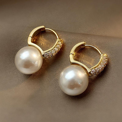 Fashion Pearl Earrings Jewelry Zircon Drop Earrings for Women -JW01437-Veeddydropshipping