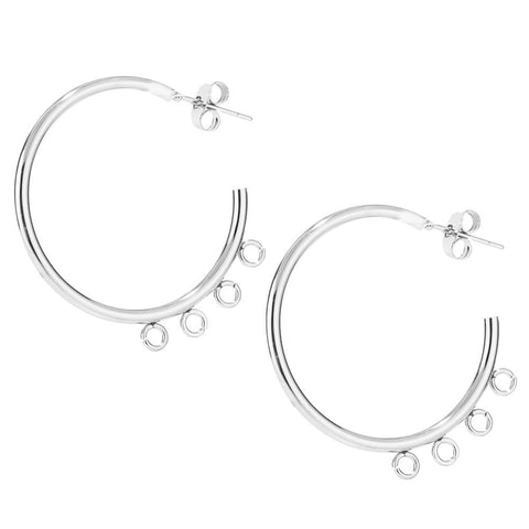 C Shape Ear /Black Steel Jewelry Findings Components for Earring Making-JW01555-Veeddydropshipping