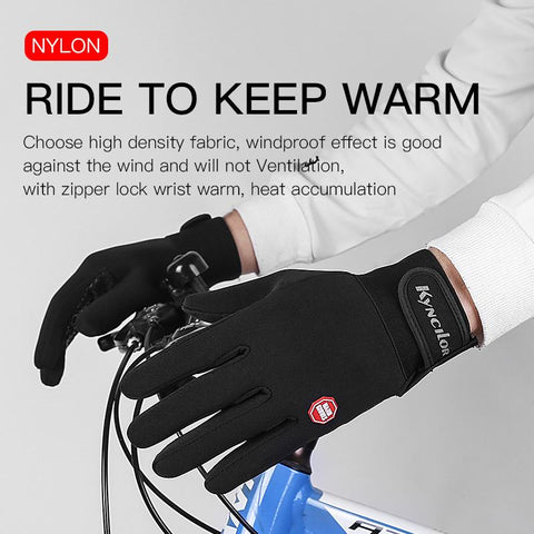 Winter Men Cycling Gloves Full Finger Touch Screen Waterproof Windproof Sport -OS01044-Veeddydropshipping