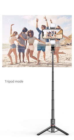 Foldable Wireless Bluetooth Selfie Stick Tripod with Bluetooth shutter Fill Light Aluminum -CE00314-Veeddydropshipping