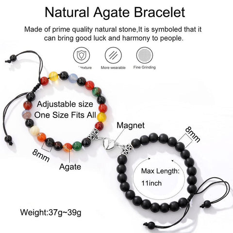 Magnet Couple Bracelets Romantic Heart Matching Lovers  -JW00242-Veeddydropshipping
