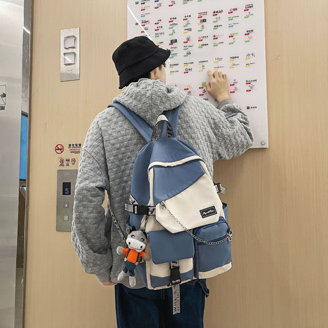 school college student schoolbag male street trend large-BS00341-Veeddydropshipping