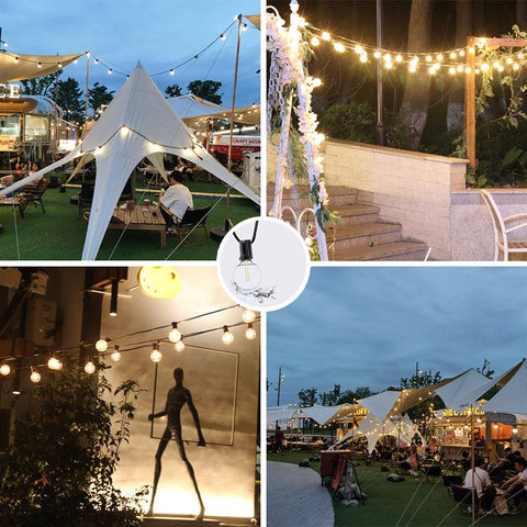 G40 Globe Outdoor LED String Lights Plastic Shatterproof Bulbs Waterproof for Patio-TI00907-Veeddydropshipping