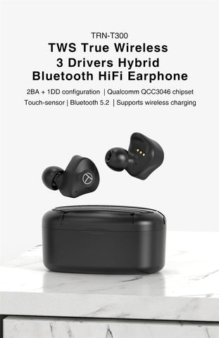 T300 TWS 2BA+1DD Bluetooth 5.2 Headphone Wireless Dual Headphone In-Ear HIF-CE01263-Veeddydropshipping