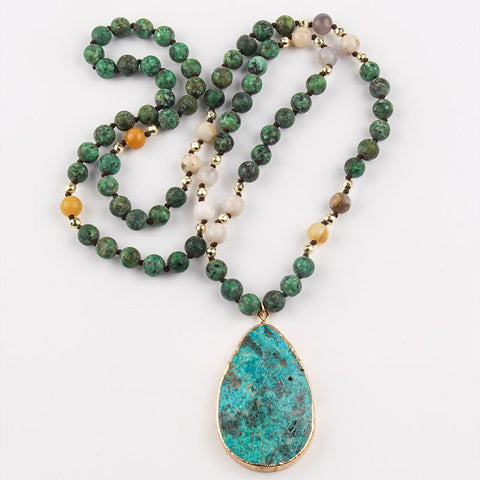Jewelry Natural Necklace Stones With Semi Precious Pendant-JW01252-Veeddydropshipping