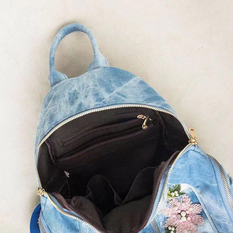 backpack wask cowboy backpack for college women Denim Backpack-BS00015-Veeddydropshipping