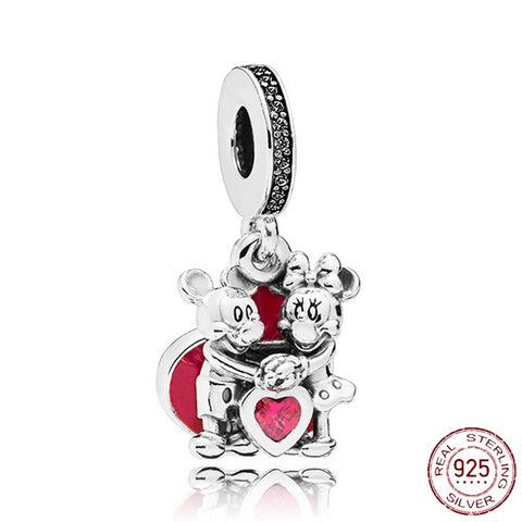 925 Sterling Silver Love Heart Beads Bead Pandora Bracelet-JW01546-Veeddydropshipping