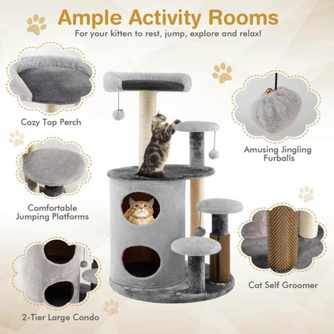 Cat Toy Cat Tree Tower Multi-Level Activity Tree-HA01416-Veeddydropshipping