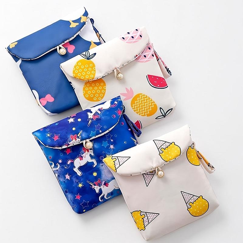 Women Small Cosmetic Bag Set Zipper Girls Mini Sanitary Napkins Makeup Lipstick Travel-PA00917-Veeddydropshipping