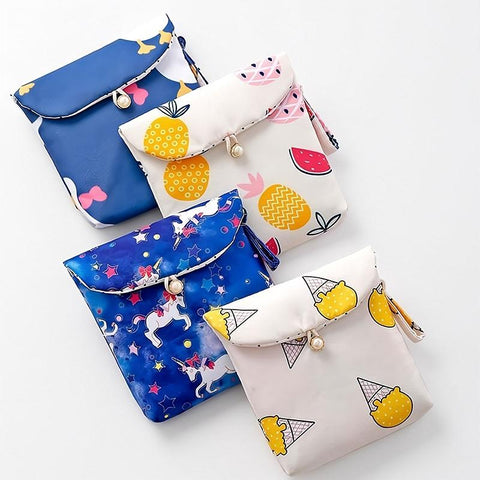 Women Small Cosmetic Bag Set Zipper Girls Mini Sanitary Napkins Makeup Lipstick Travel-PA00917-Veeddydropshipping