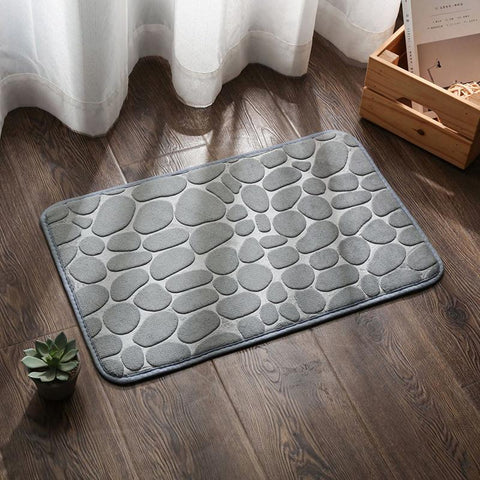 Cobblestone Embossed Bathroom Bath Mat-HA00522-Veeddydropshipping