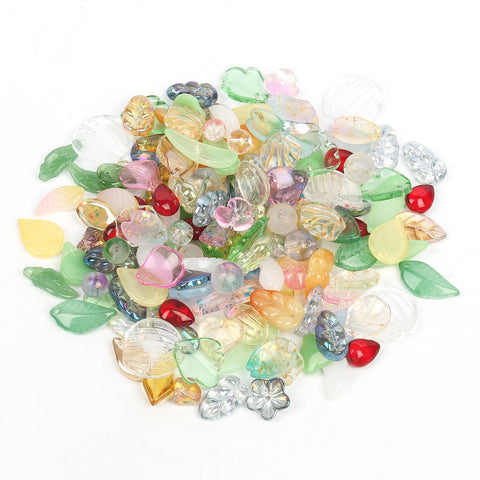 Mixed Shape Leaves Flower Beads Glass Beads for Jewelry  Diy -JW01515-Veeddydropshipping
